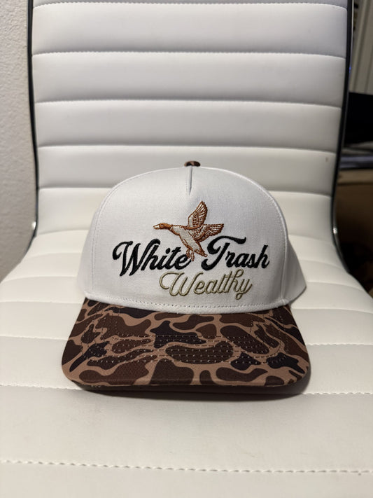 Bird White & Camo Snapback
